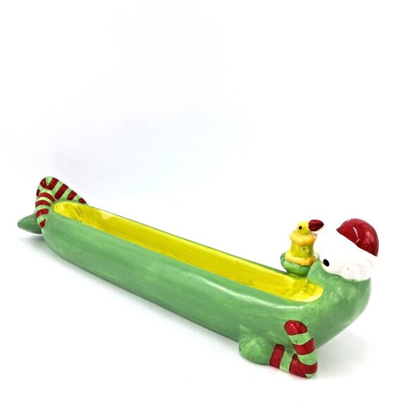 Boston Warehouse Vintage Olive Dish 2003 Christmas Table Decor - Picture 2 of 9